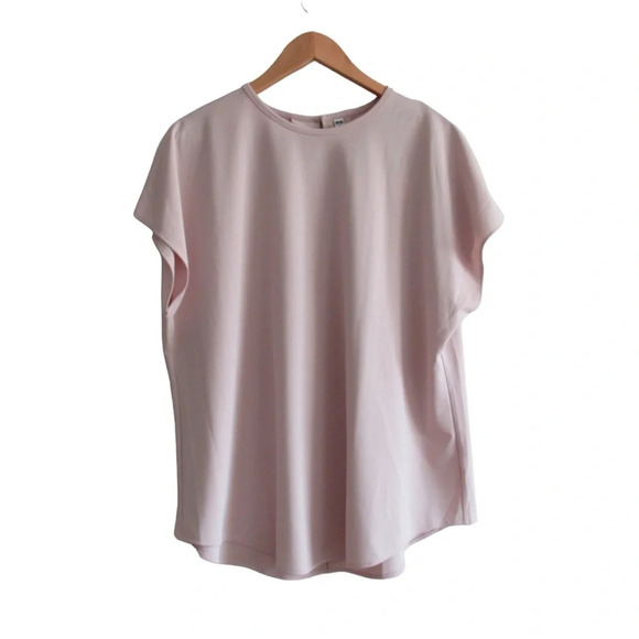 Uniqlo Tops - Uniqlo Womens Pink Short Sleeve Blouse Size XXL Crewneck Keyhole Back Careerwear